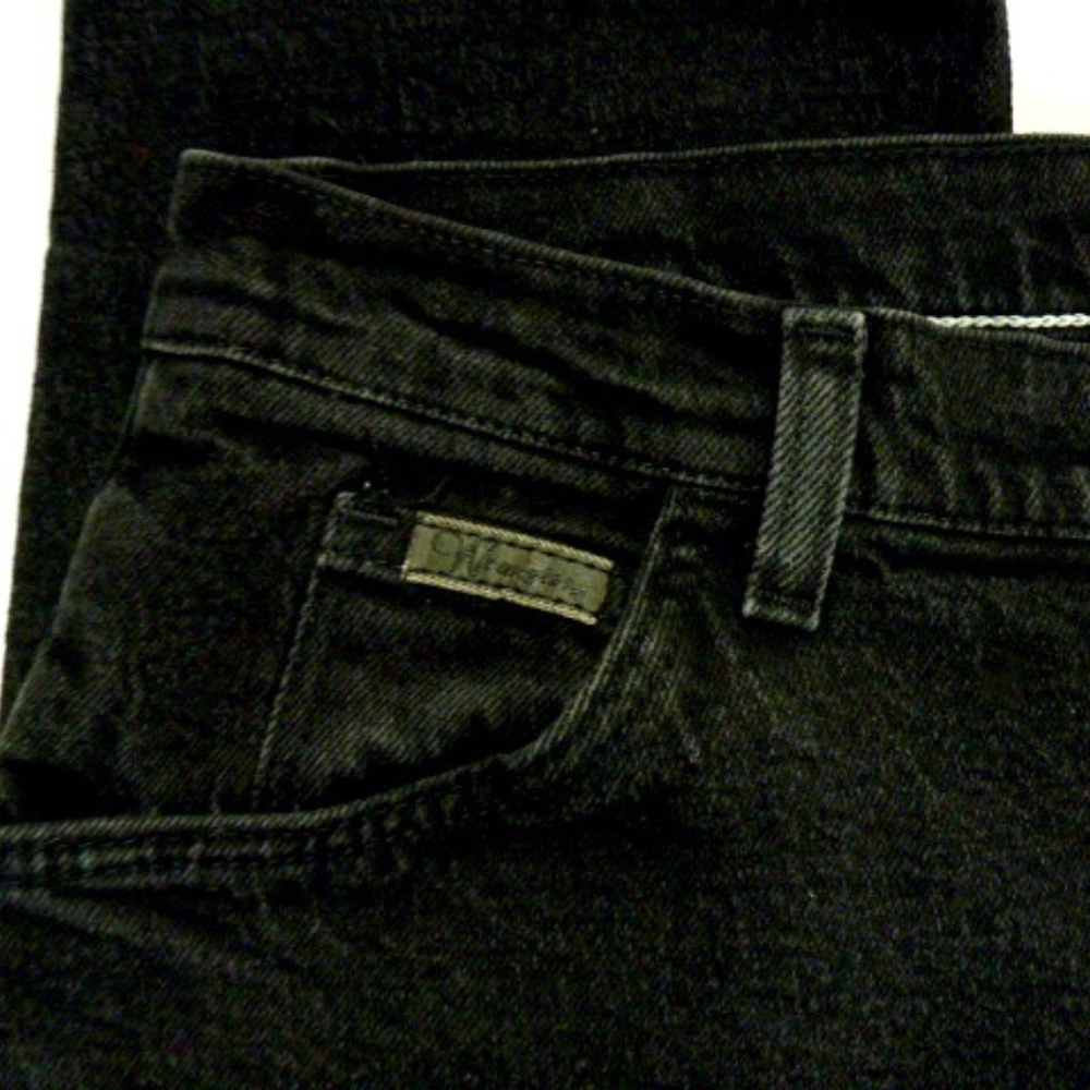 Vintage Genuine Wrangler Women's 12 x L34 Black Stretch Denim Straight Leg Jeans